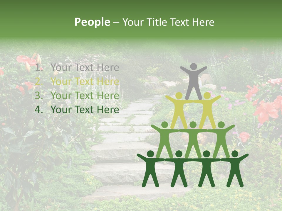 A Beautiful Nature Path Through A Garden. PowerPoint Template