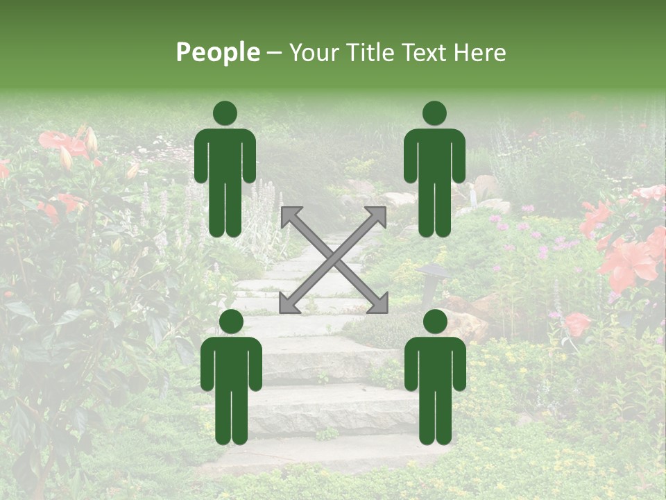 A Beautiful Nature Path Through A Garden. PowerPoint Template