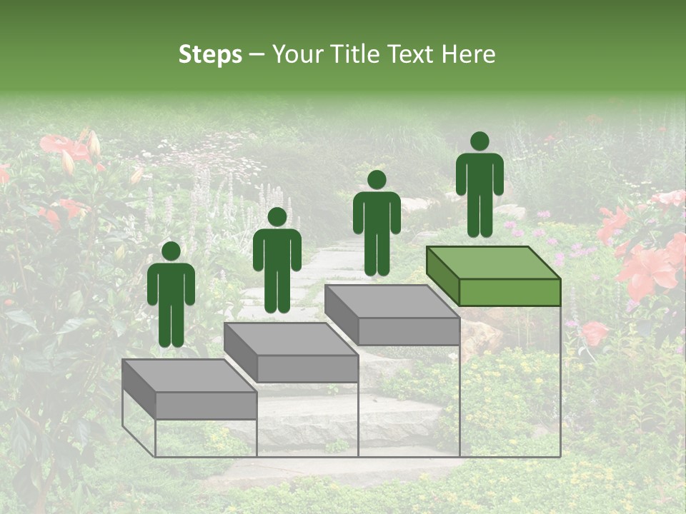 A Beautiful Nature Path Through A Garden. PowerPoint Template