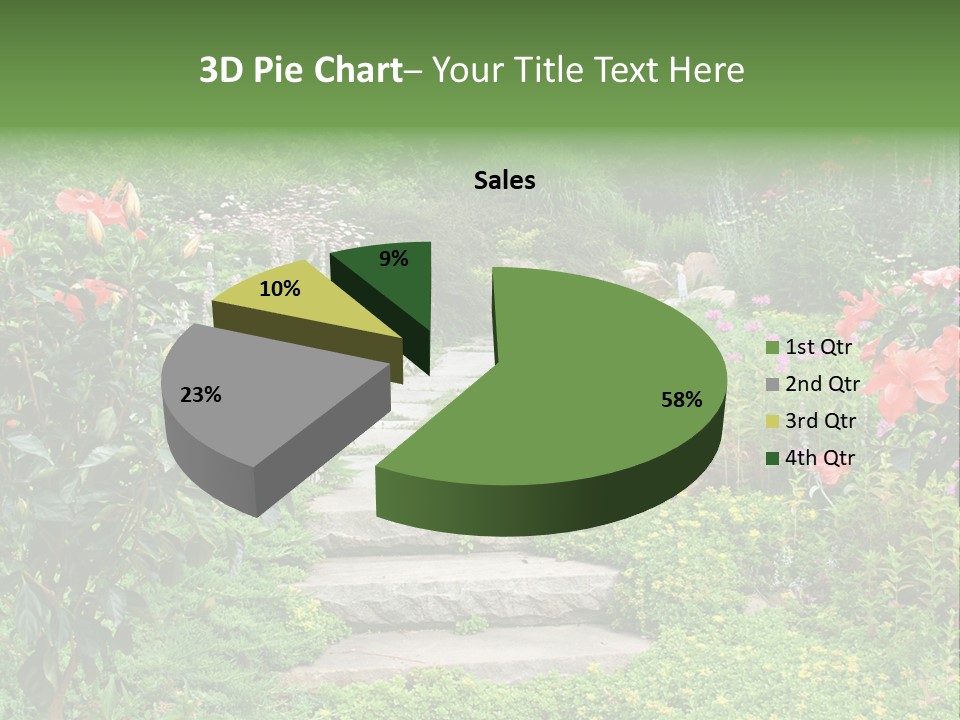 A Beautiful Nature Path Through A Garden. PowerPoint Template
