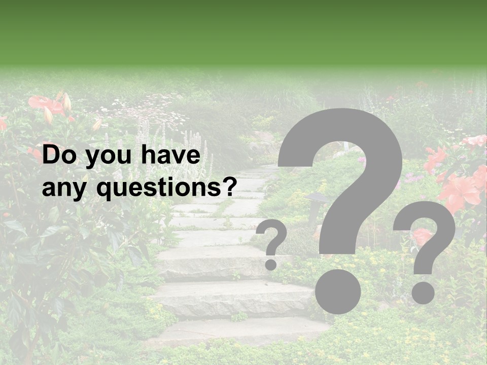 A Beautiful Nature Path Through A Garden. PowerPoint Template