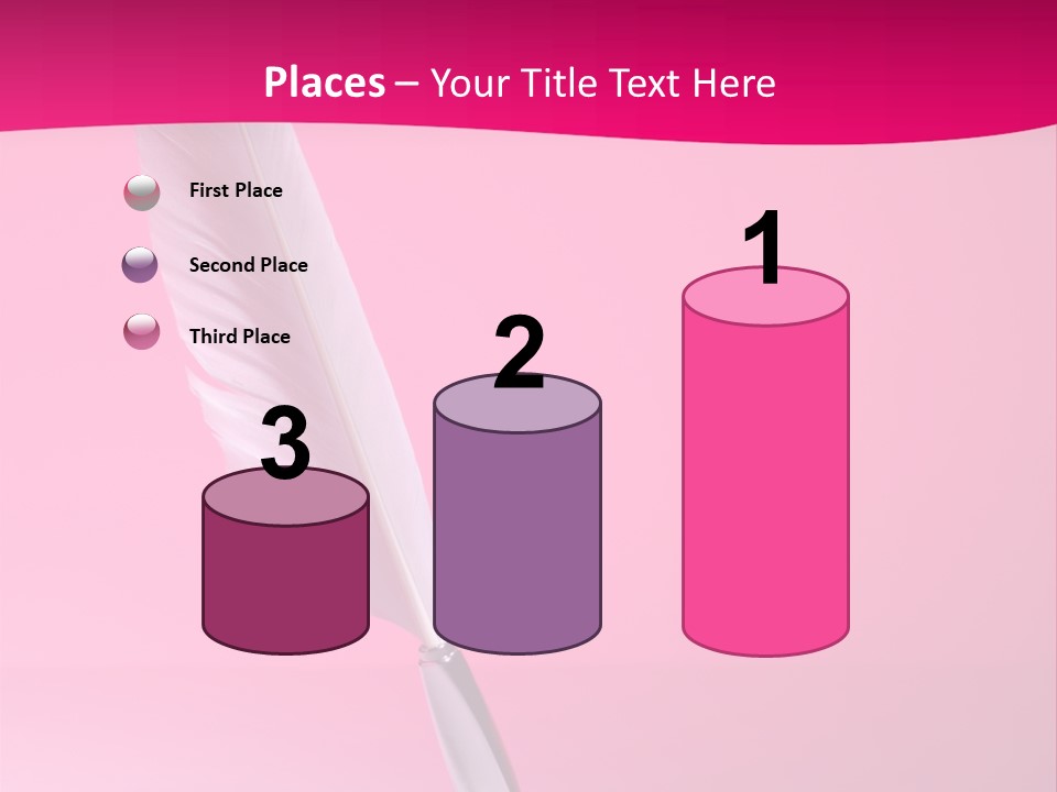 Quill Pen Isolated On Purple Background PowerPoint Template