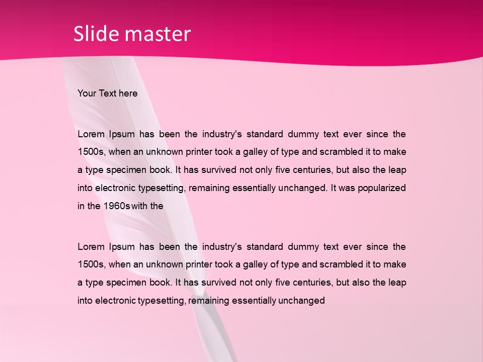 Quill Pen Isolated On Purple Background PowerPoint Template