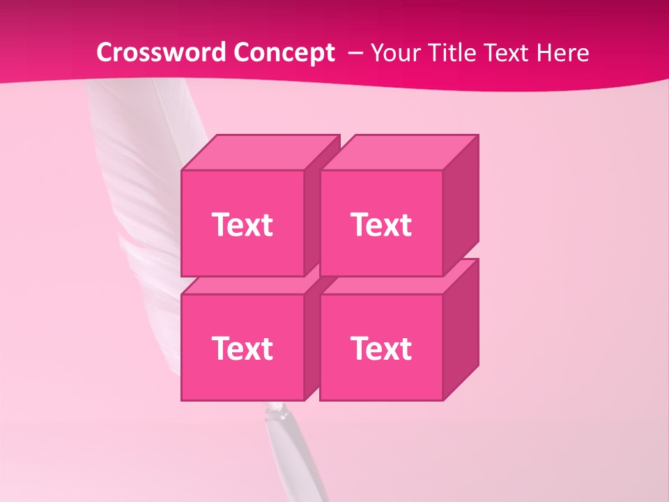 Quill Pen Isolated On Purple Background PowerPoint Template