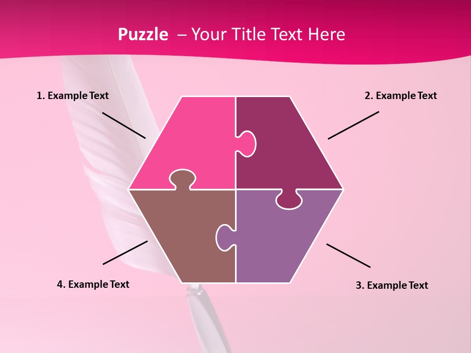 Quill Pen Isolated On Purple Background PowerPoint Template