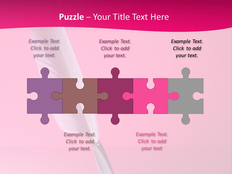 Quill Pen Isolated On Purple Background PowerPoint Template