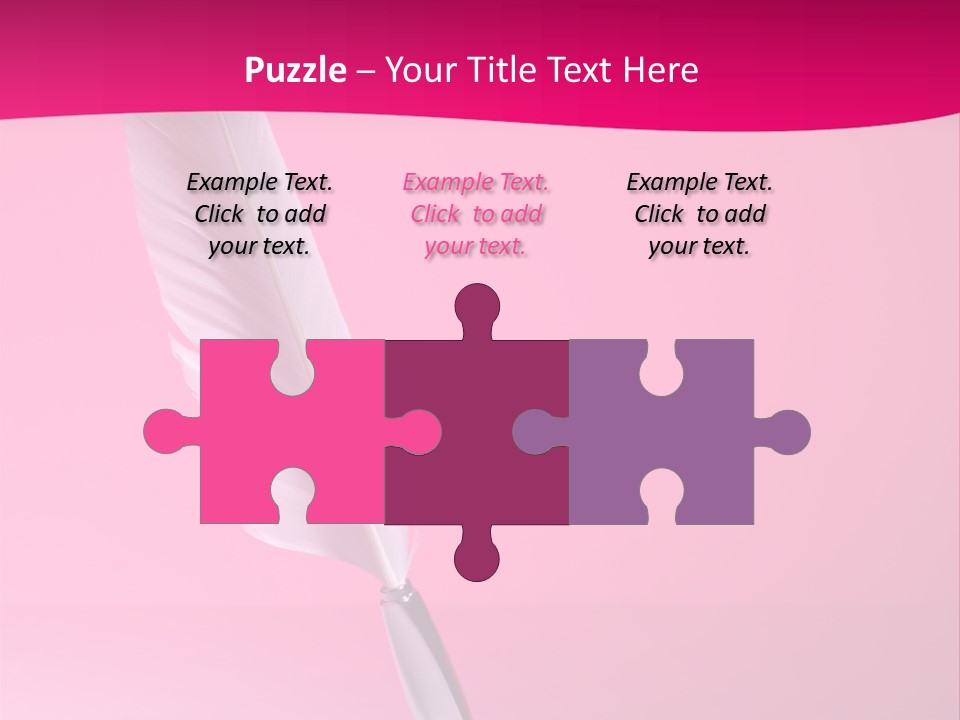 Quill Pen Isolated On Purple Background PowerPoint Template