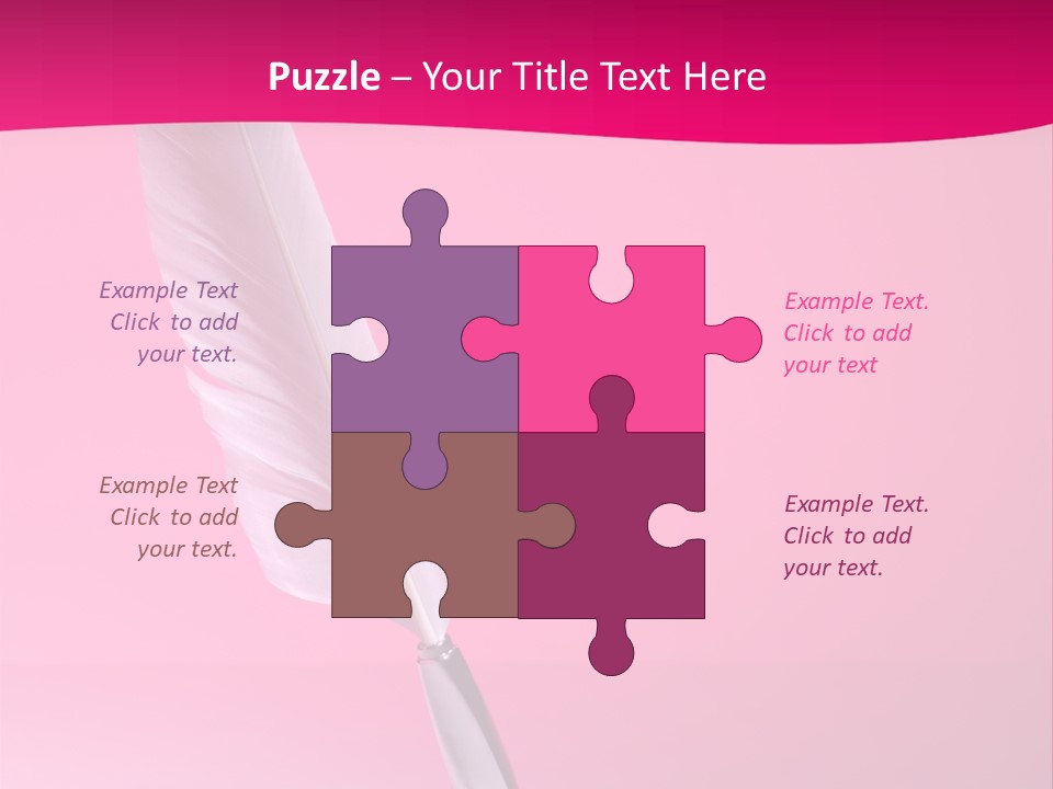 Quill Pen Isolated On Purple Background PowerPoint Template