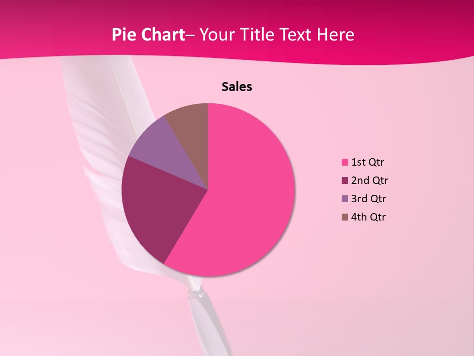 Quill Pen Isolated On Purple Background PowerPoint Template