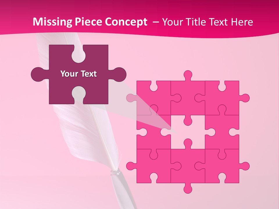 Quill Pen Isolated On Purple Background PowerPoint Template