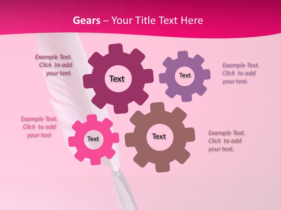 Quill Pen Isolated On Purple Background PowerPoint Template