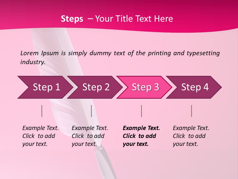 Quill Pen Isolated On Purple Background PowerPoint Template