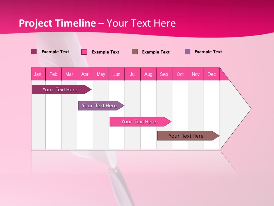 Quill Pen Isolated On Purple Background PowerPoint Template