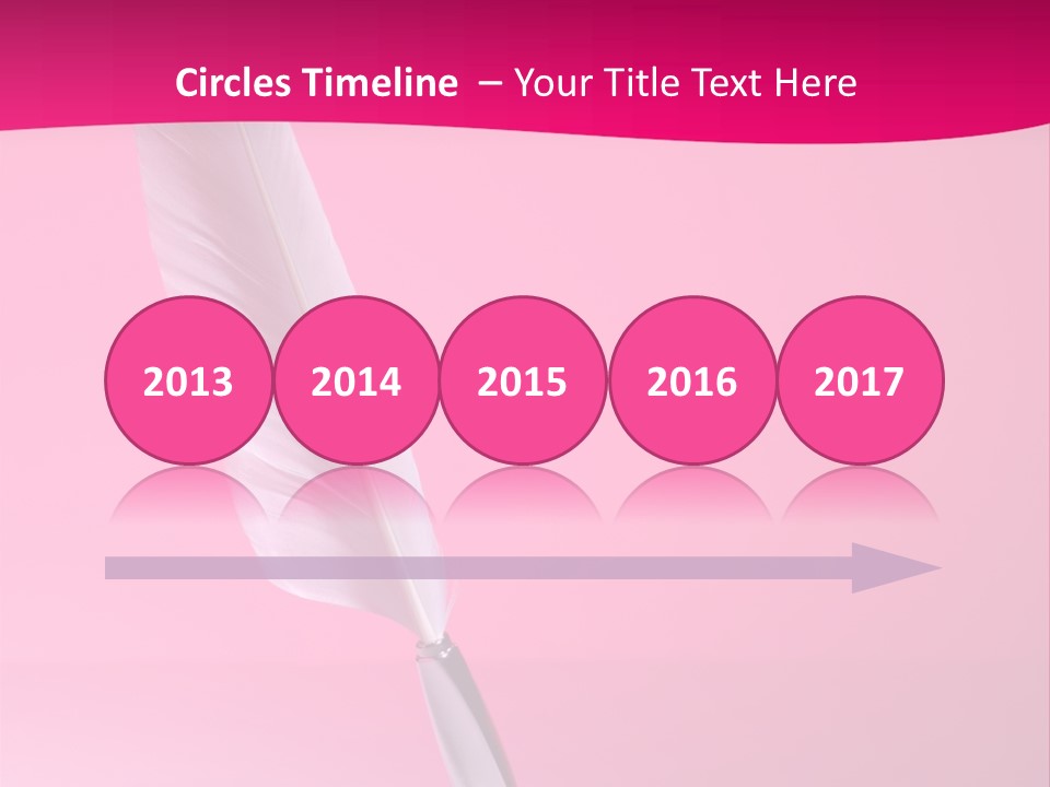 Quill Pen Isolated On Purple Background PowerPoint Template