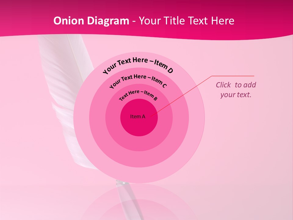 Quill Pen Isolated On Purple Background PowerPoint Template