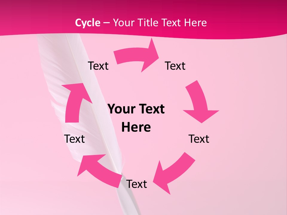 Quill Pen Isolated On Purple Background PowerPoint Template