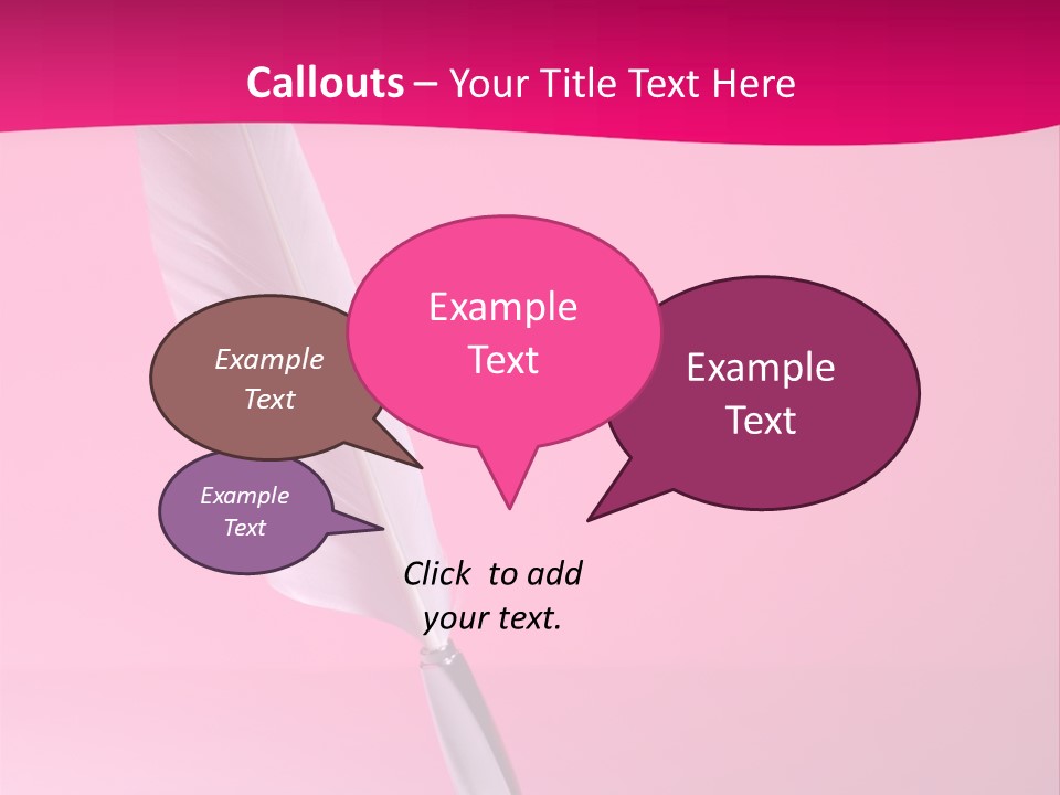 Quill Pen Isolated On Purple Background PowerPoint Template