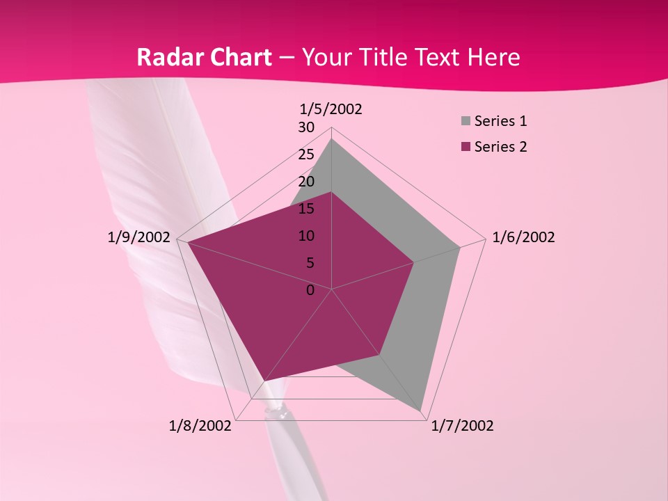 Quill Pen Isolated On Purple Background PowerPoint Template