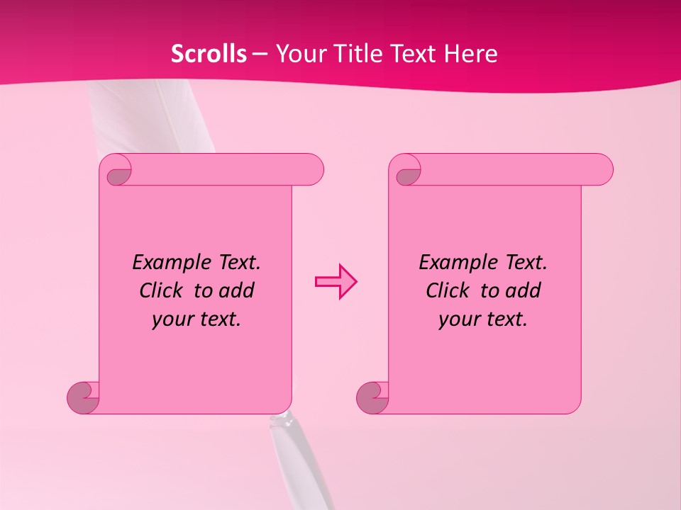 Quill Pen Isolated On Purple Background PowerPoint Template