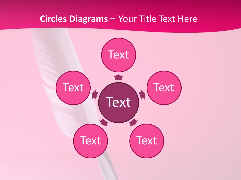 Quill Pen Isolated On Purple Background PowerPoint Template