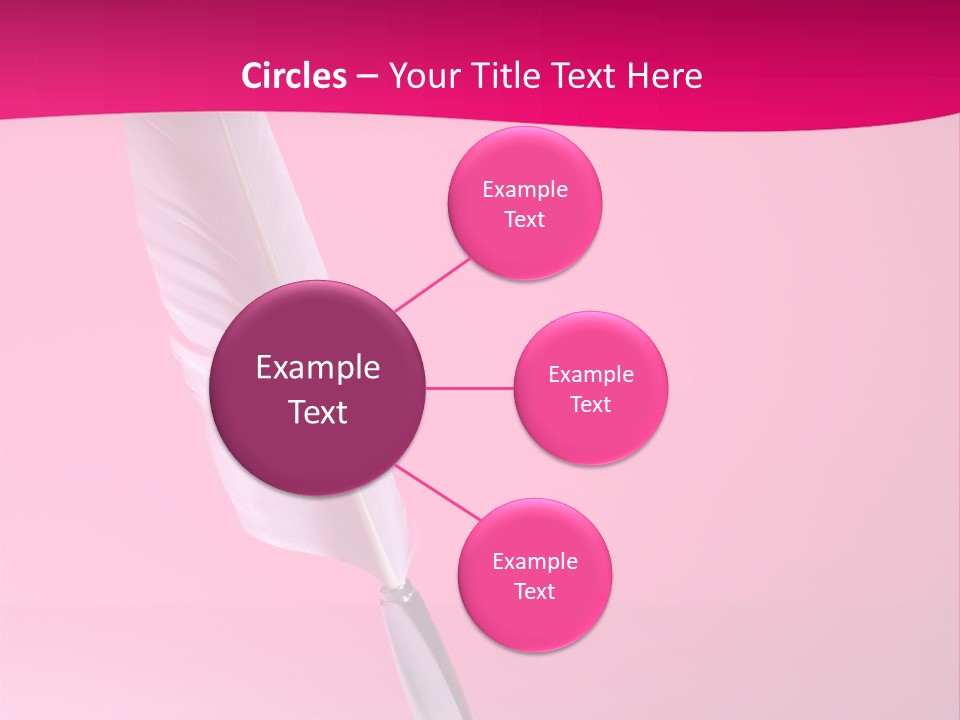 Quill Pen Isolated On Purple Background PowerPoint Template