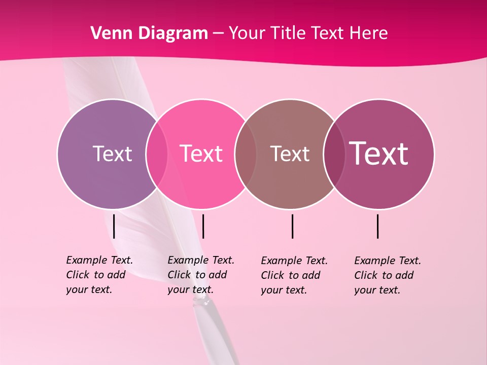 Quill Pen Isolated On Purple Background PowerPoint Template