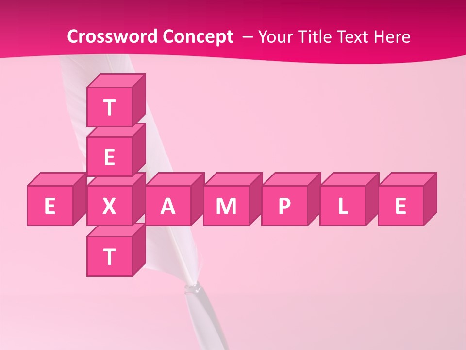 Quill Pen Isolated On Purple Background PowerPoint Template