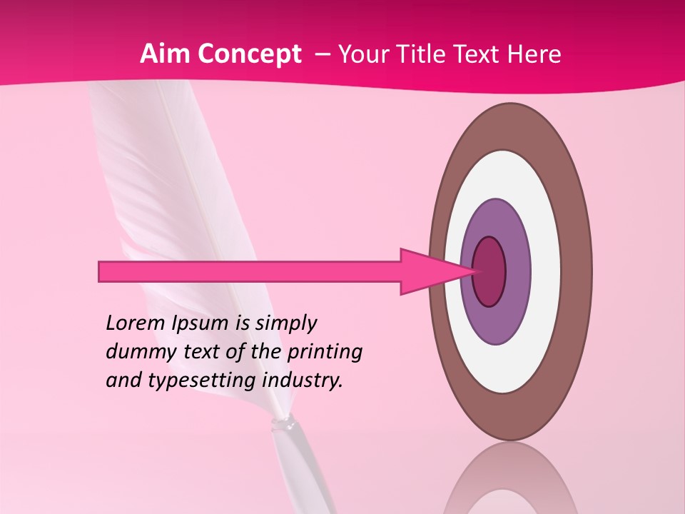 Quill Pen Isolated On Purple Background PowerPoint Template