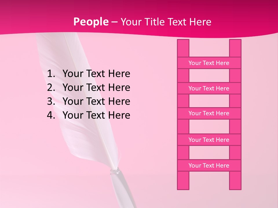 Quill Pen Isolated On Purple Background PowerPoint Template