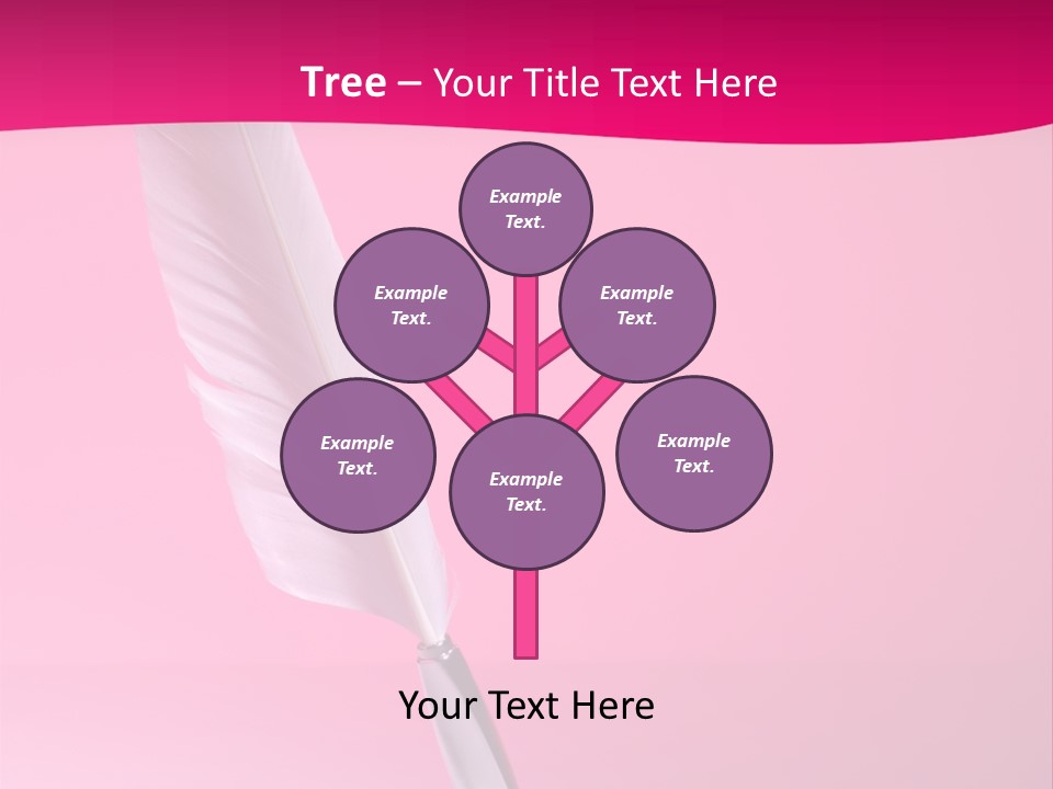 Quill Pen Isolated On Purple Background PowerPoint Template