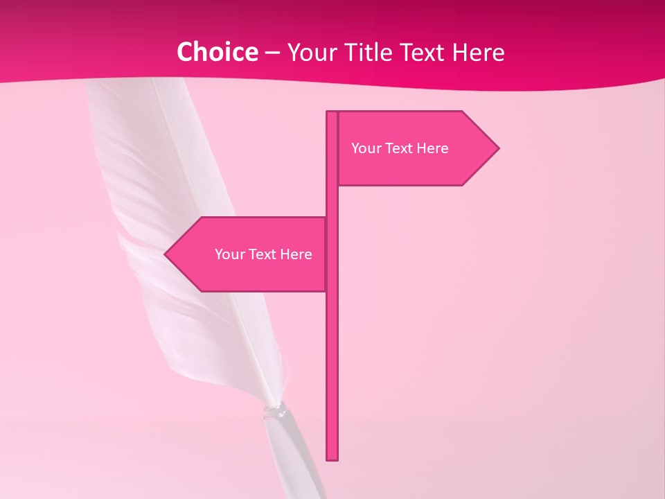 Quill Pen Isolated On Purple Background PowerPoint Template