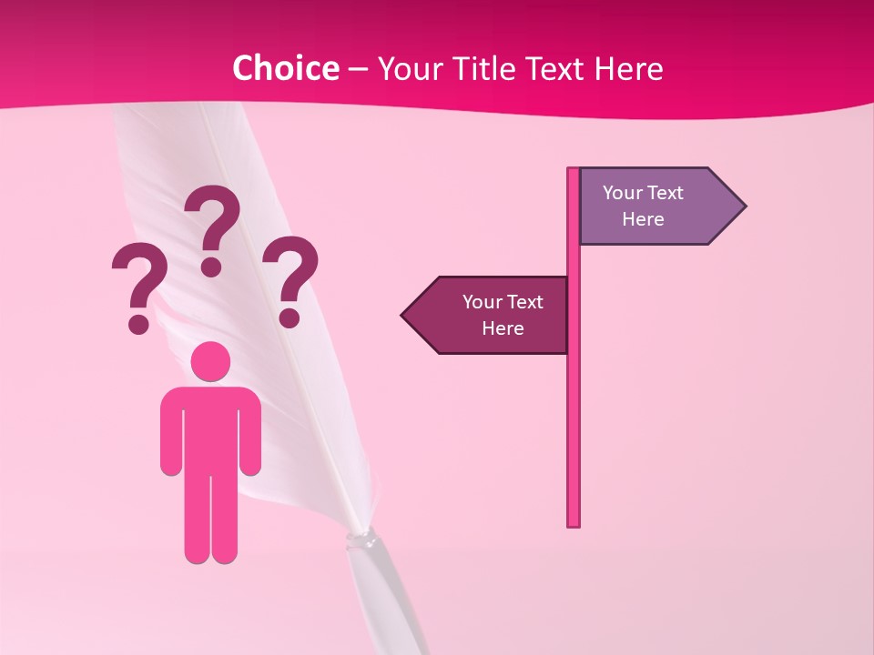 Quill Pen Isolated On Purple Background PowerPoint Template