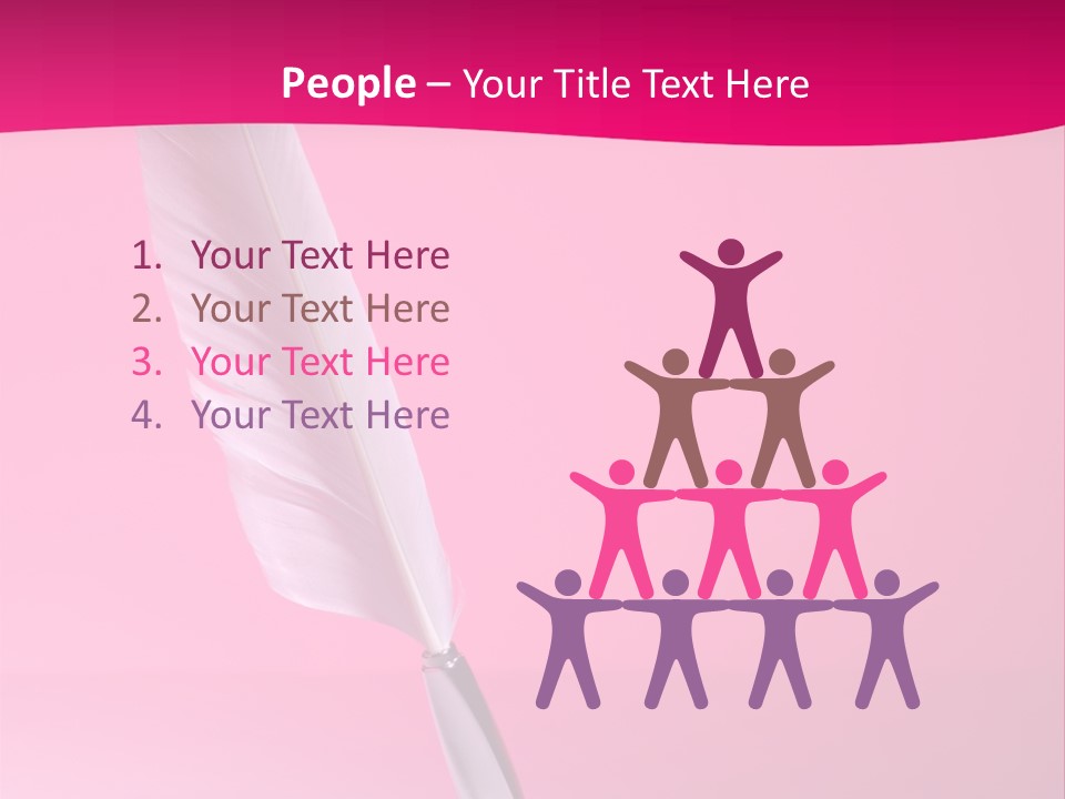 Quill Pen Isolated On Purple Background PowerPoint Template