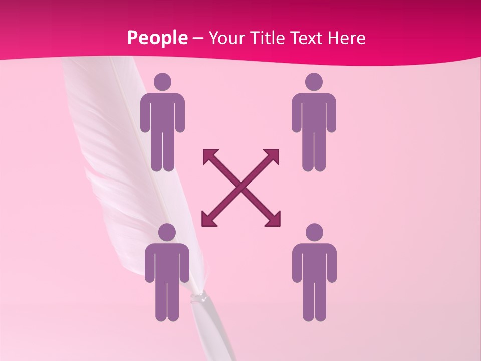 Quill Pen Isolated On Purple Background PowerPoint Template