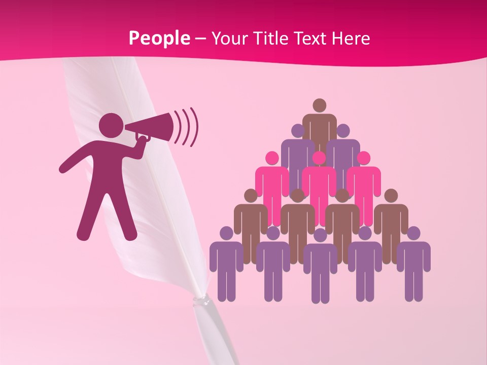 Quill Pen Isolated On Purple Background PowerPoint Template