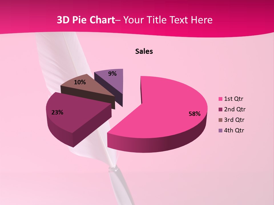 Quill Pen Isolated On Purple Background PowerPoint Template