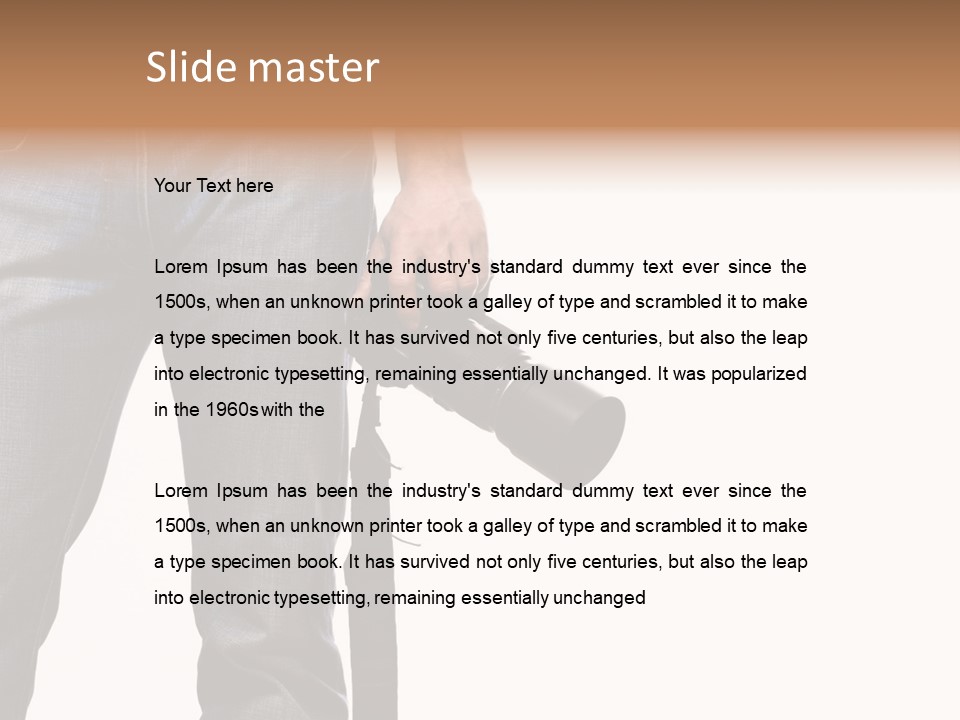 Detail Of Photographer Isolated On White Background PowerPoint Template