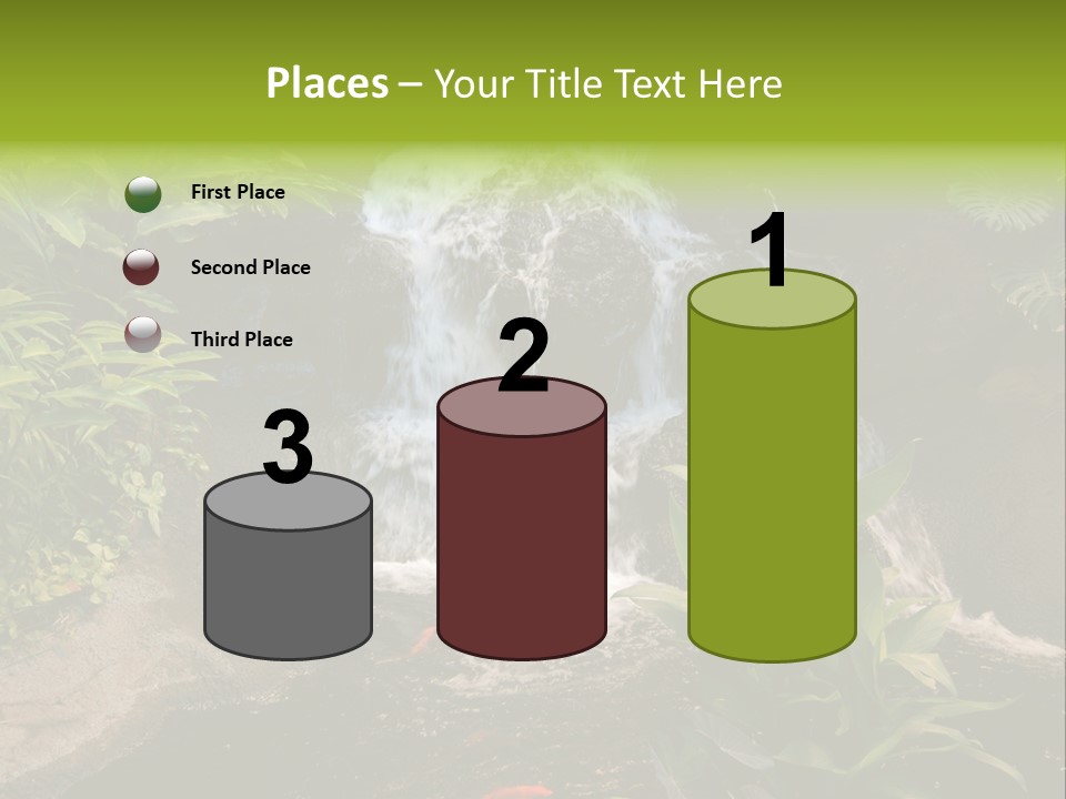 Maui Waterfall In Hotel PowerPoint Template