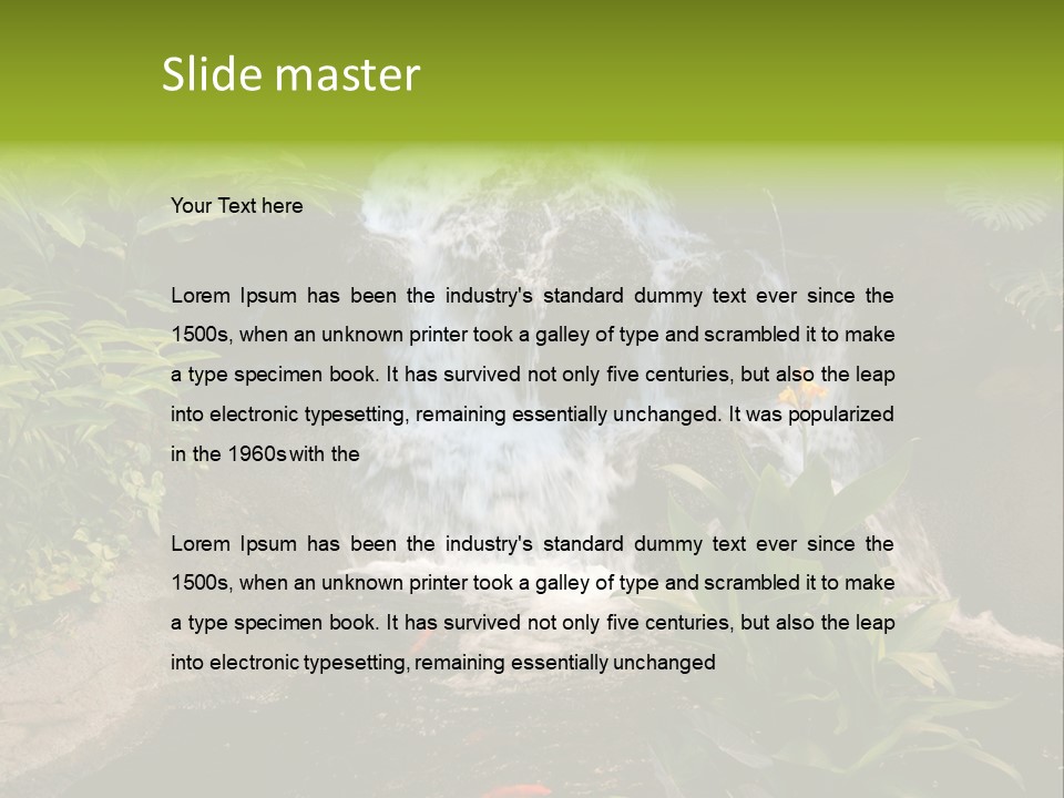 Maui Waterfall In Hotel PowerPoint Template