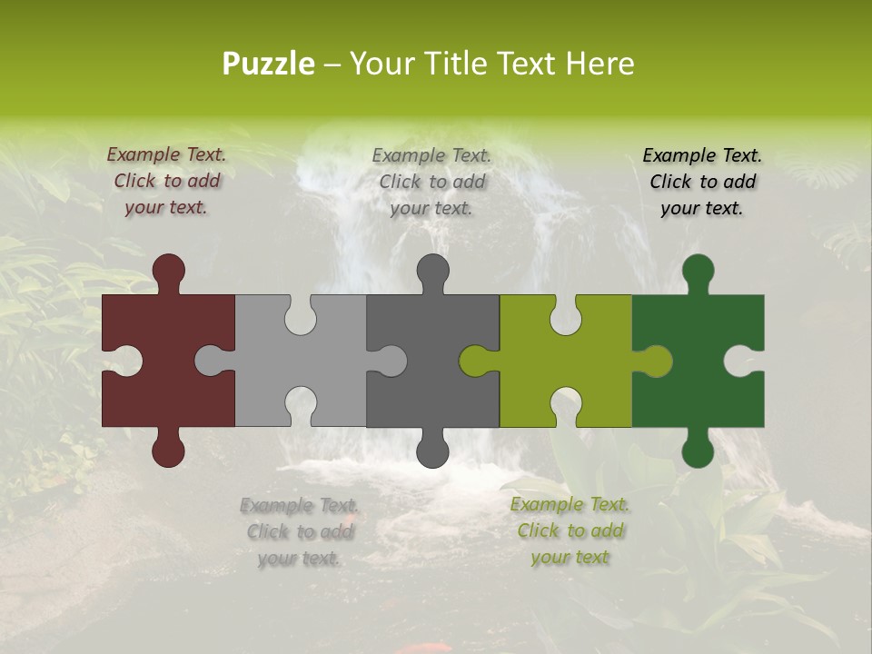 Maui Waterfall In Hotel PowerPoint Template