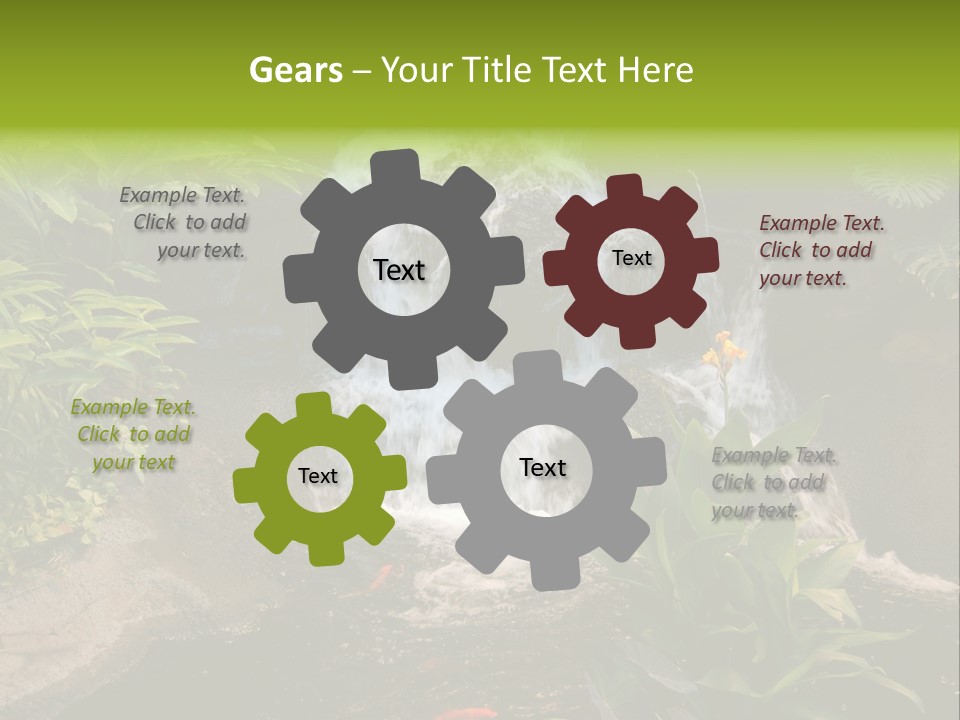 Maui Waterfall In Hotel PowerPoint Template