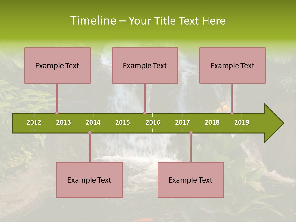 Maui Waterfall In Hotel PowerPoint Template