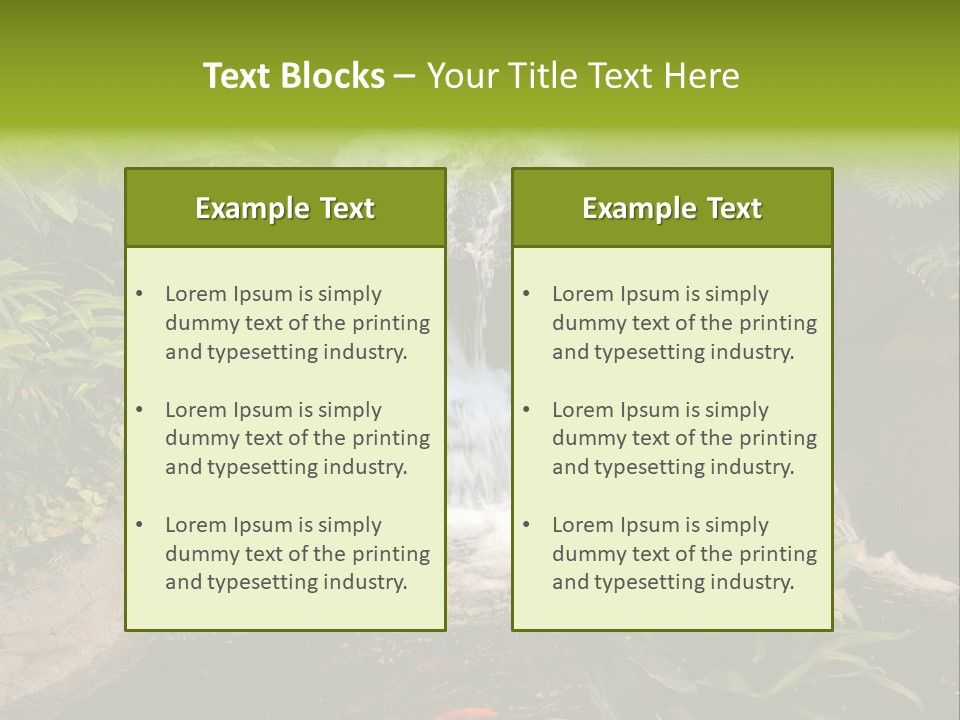 Maui Waterfall In Hotel PowerPoint Template