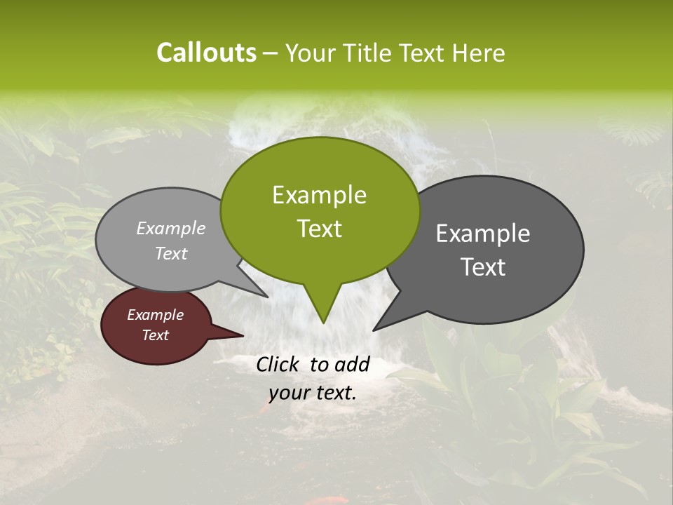 Maui Waterfall In Hotel PowerPoint Template