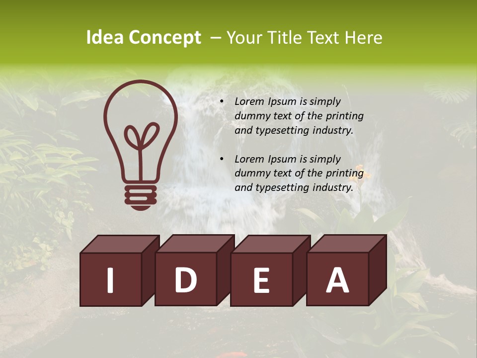 Maui Waterfall In Hotel PowerPoint Template