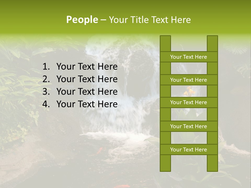 Maui Waterfall In Hotel PowerPoint Template