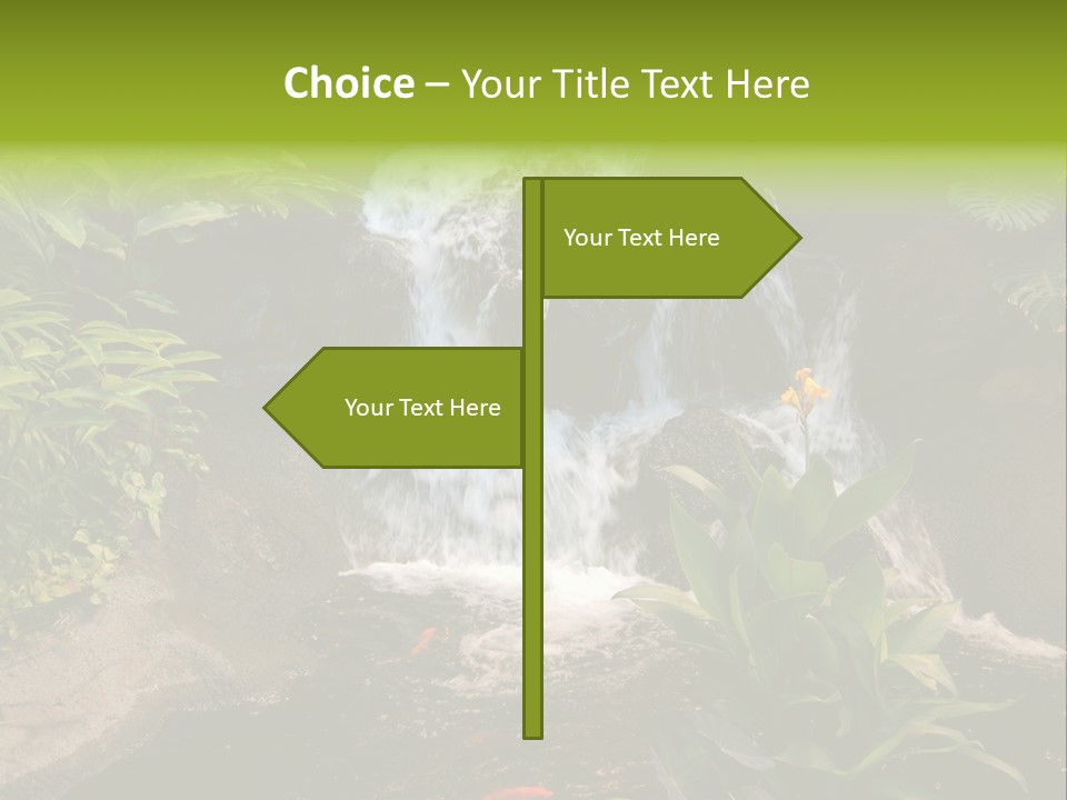 Maui Waterfall In Hotel PowerPoint Template