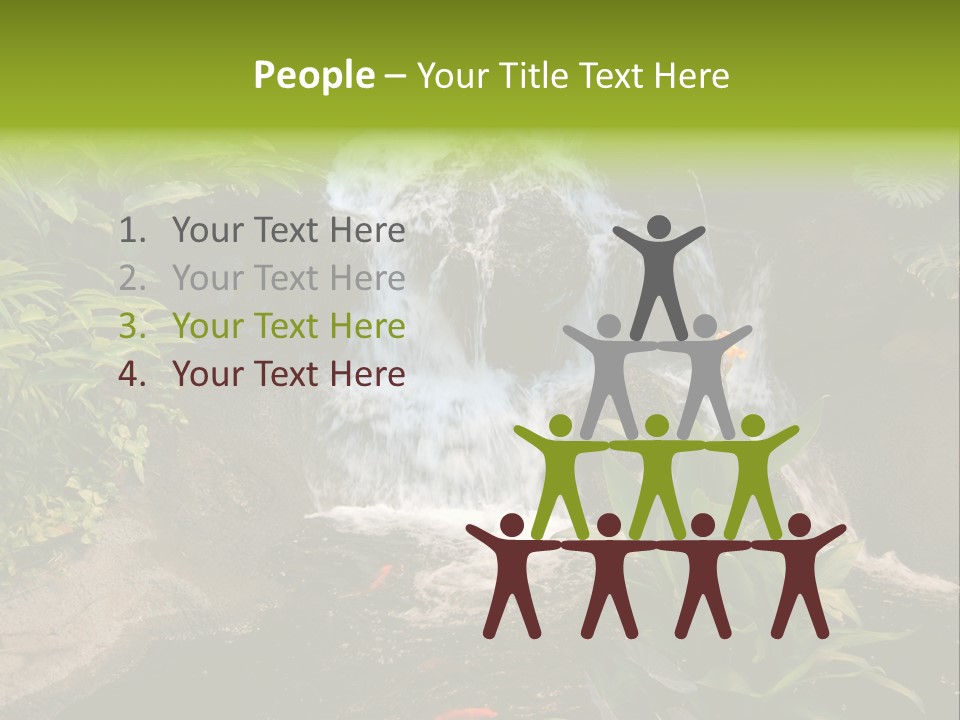 Maui Waterfall In Hotel PowerPoint Template