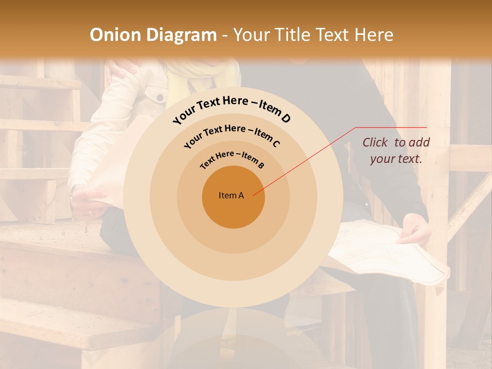Happy Couple Going Over The Blue Prints Of Their New Home Still Under Construction. PowerPoint Template