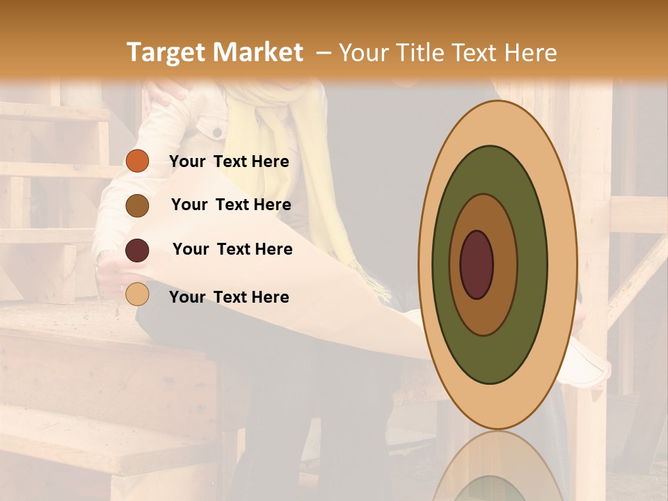 Happy Couple Going Over The Blue Prints Of Their New Home Still Under Construction. PowerPoint Template